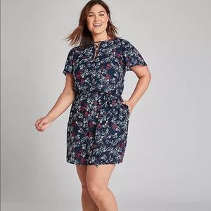 Lane Bryant Floral Strappy Neck Romper